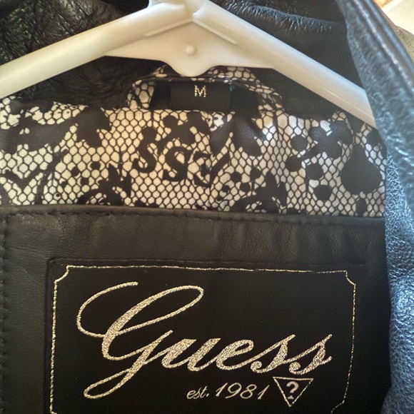 Guess Black Leather Jacket - Picture 3 of 6